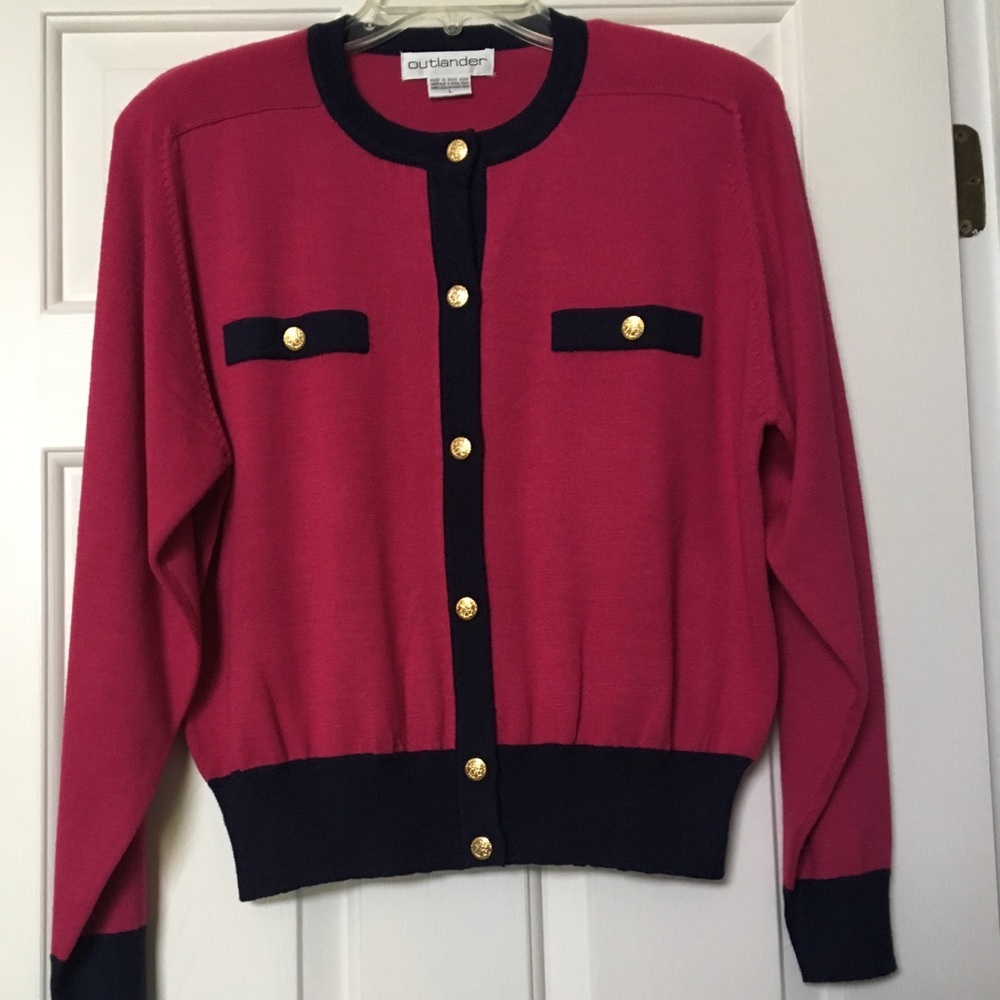 Vintage Outlander Long Sleeve Brass Button Top